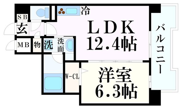 三ノ宮駅 徒歩7分 7階の物件間取画像